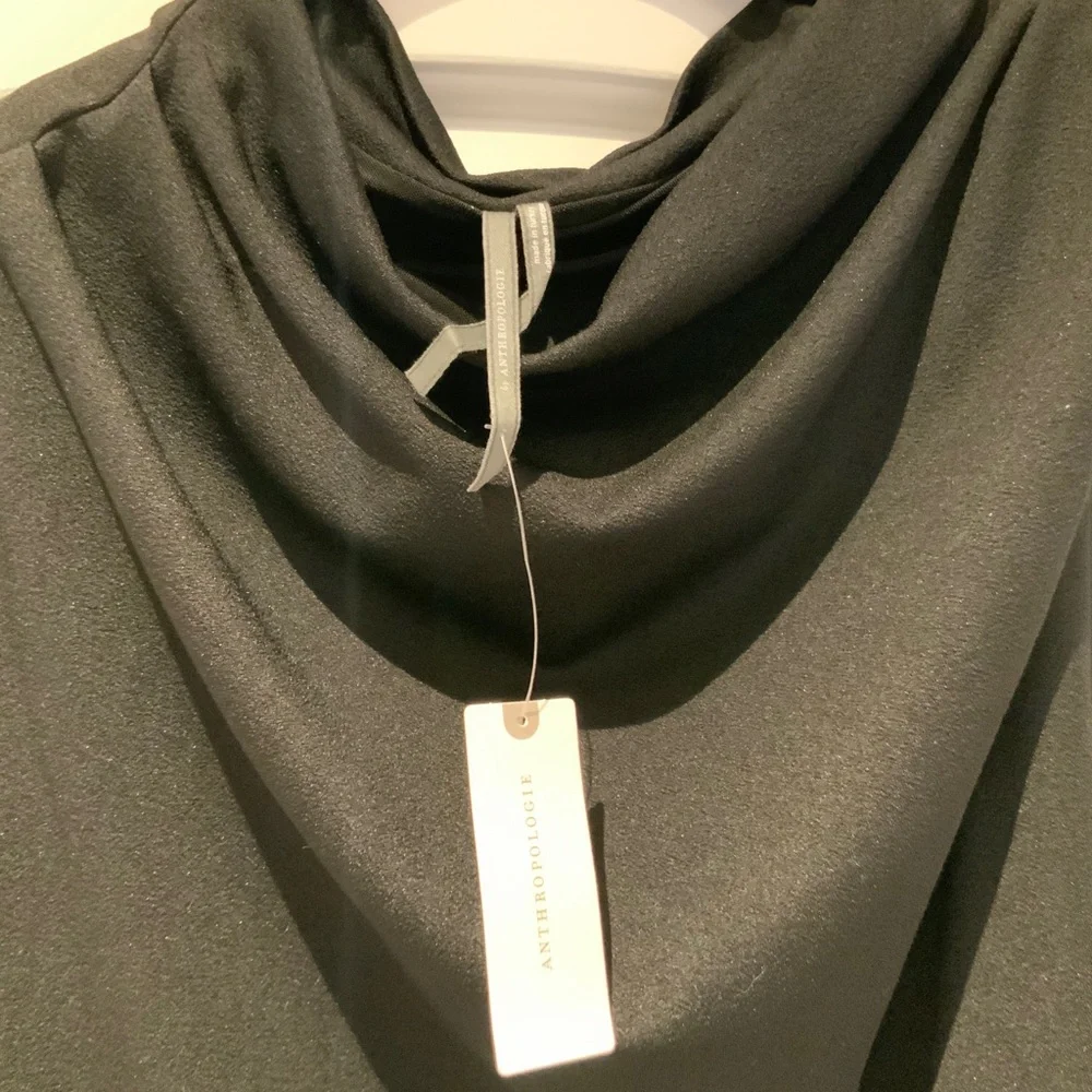Anthropologie Black Sheath Maxi Dress with Cowl Neck - Picture 7 of 9